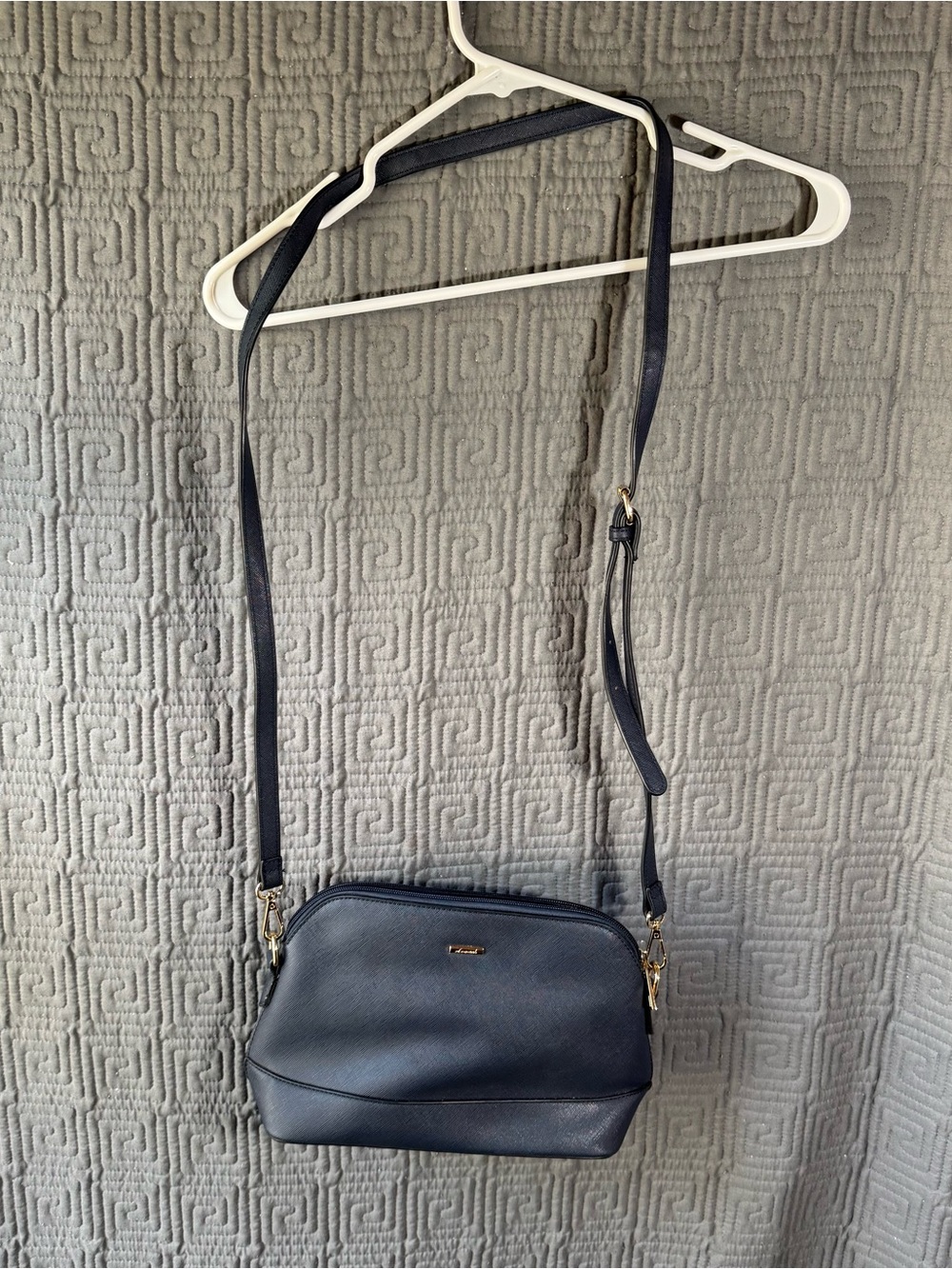 LOVEVOOK Navy Blue Crossbody Purse Dome Shoulder Bag Gold Hardware
